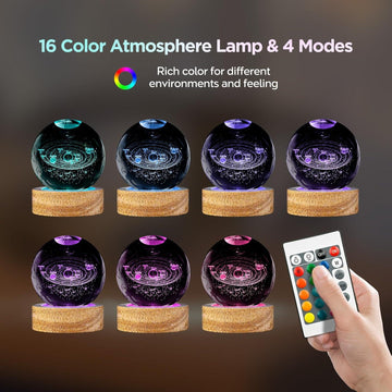 16 Colors Crystal Ball 🔮 Lamp Color Changing With Remote