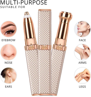 Rechargeable 2 in 1 Hair Remover Trimmer For Women, Electric Flawless Facial Machine Razor, Painless