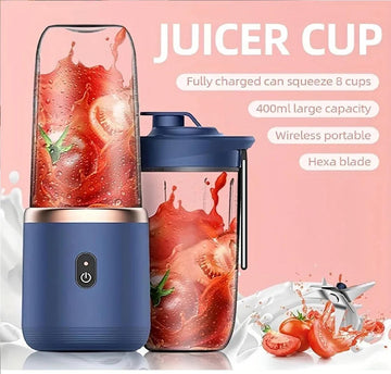 Hexa Blade Juicer Rechargeable Mini Automatic Electric Juicer 2in1