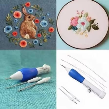 Magic Embroidery Pen Punch Needle, Poking Stitch Felting Crochet Knitting Needle